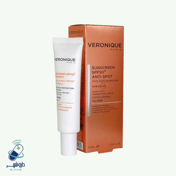 کرم ضد آفتاب و ضد لک SPF50 فاقد چربی ورونیک 40 میلی لیتر