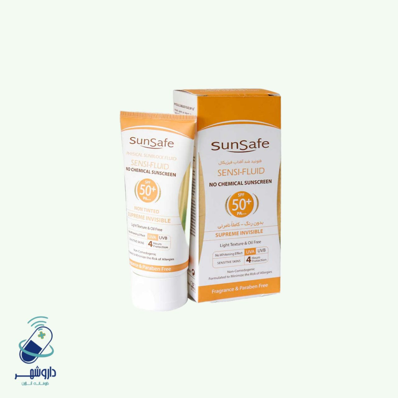 فلوئید ضد آفتاب SPF50+ فیزیکال سان سیف مناسب پوست ‌های حساس 50 میلی لیتر