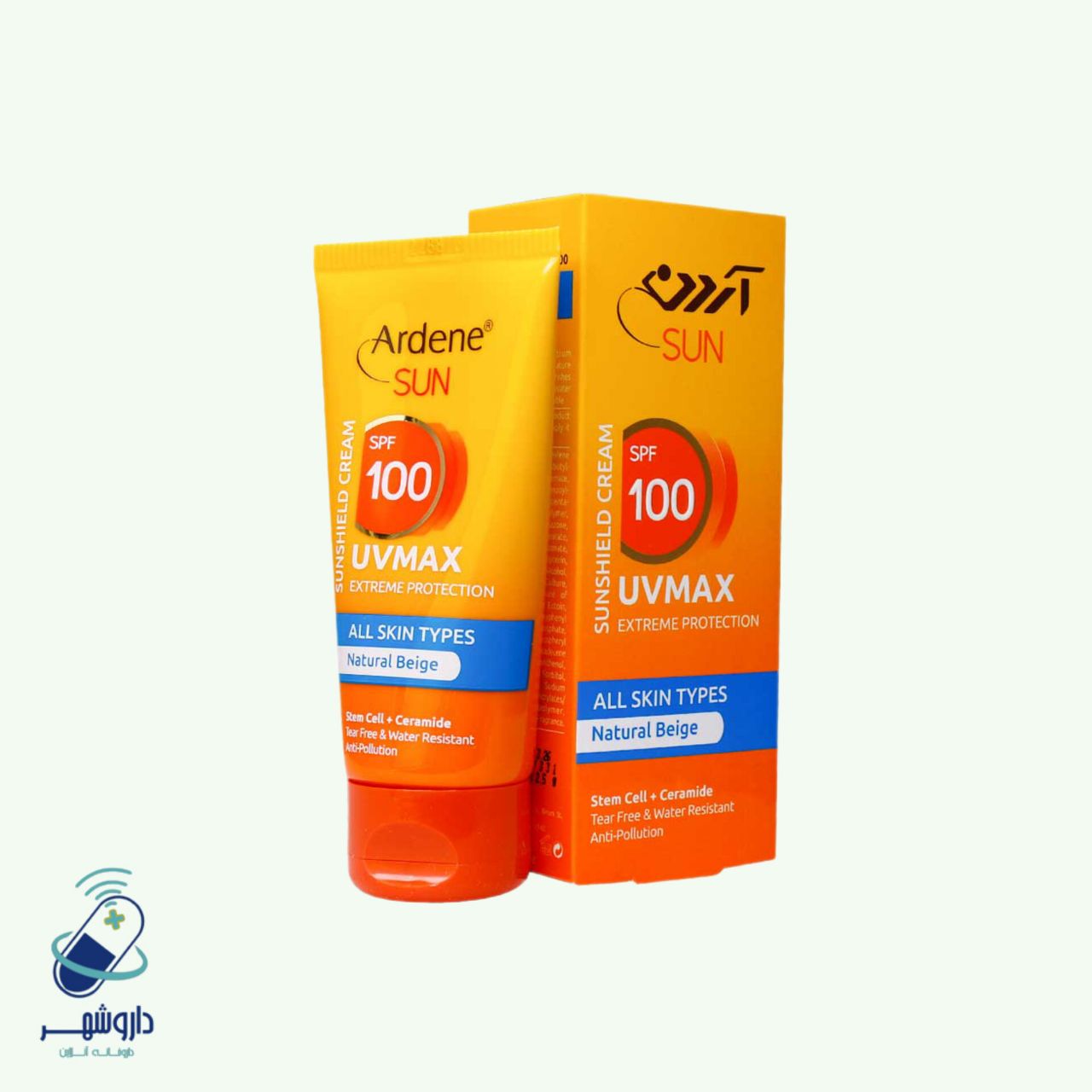 کرم ضد آفتاب SPF100 یو وی مکس آردن مناسب انواع پوست 50 گرم