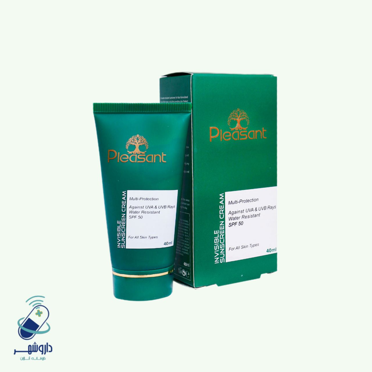 کرم ضد آفتاب SPF50 بی رنگ پلزنت 40 میلی لیتر