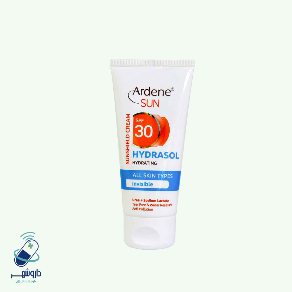 کرم ضد آفتاب بی رنگ مرطوب کننده آردن سان مدل Hydrasol با SPF30 مناسب انواع پوست حجم 50 میلی لیتر
