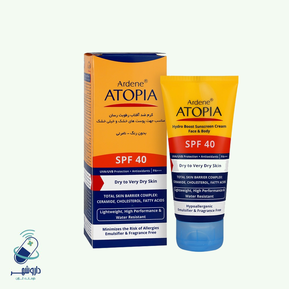 کرم ضد آفتاب SPF40 آتوپیا آردن مناسب پوست خشک 50 گرم