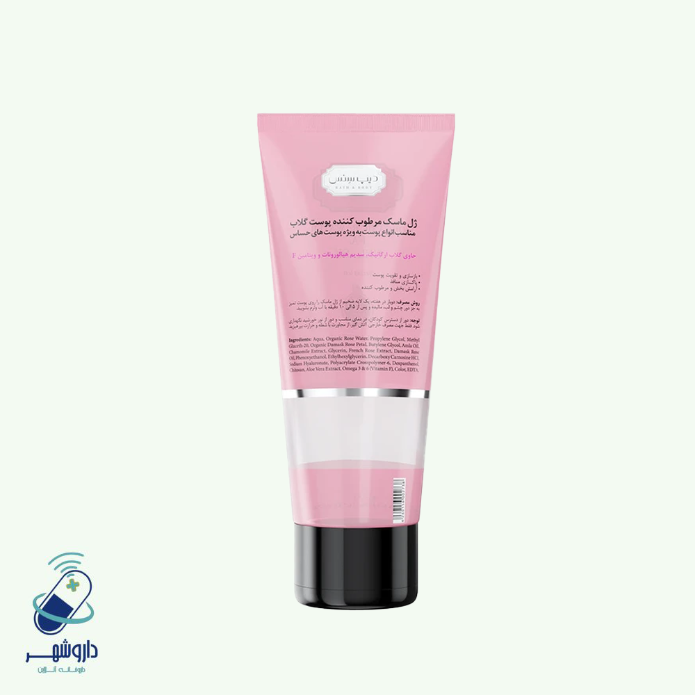 ژل ماسک مرطوبکننده صورت دیپ سنس مدل گلاب حجم 175 میلیلیتر